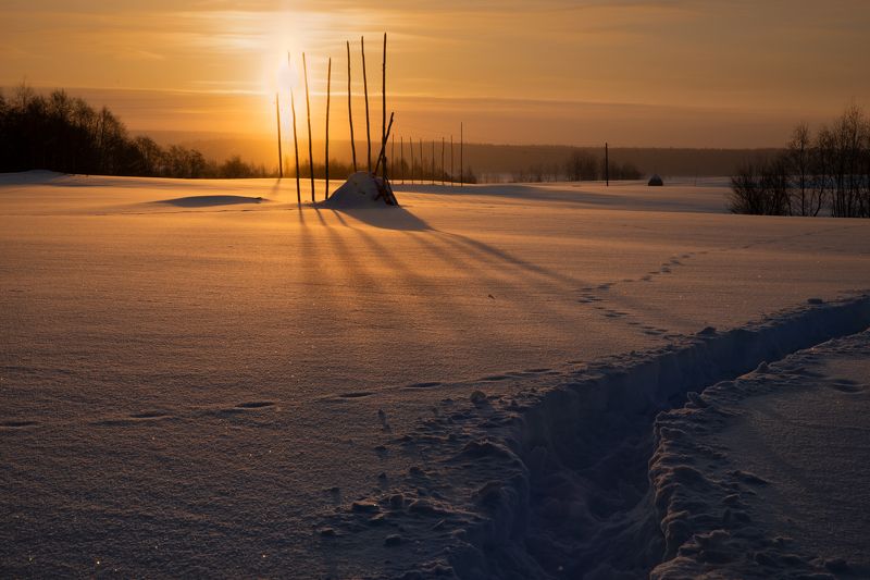 рассвет, морозphoto preview