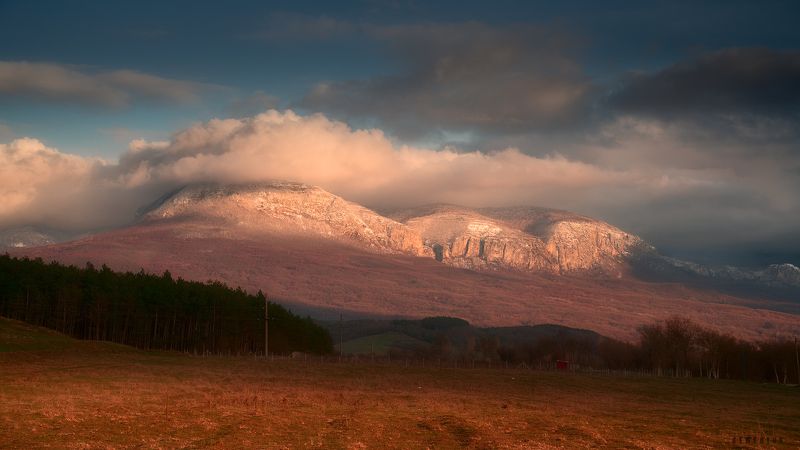 крым, соколиное, бойка, горы, снег, буря, облачность, пейзаж, landscape, mountain\\\'s, snow, clouds. Почтенная Бойкаphoto preview