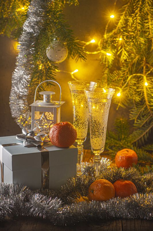 новый год, шампанское, праздник, волшебство, атмосфера, happy new year, yellow С Новым годом!photo preview