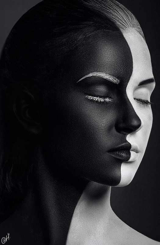 Девушка, Модель, Черно-белое Dark sidephoto preview