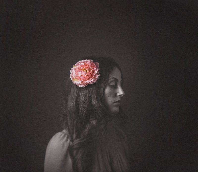 портрет, фото, девушка, цветок, студия, Flowerphoto preview