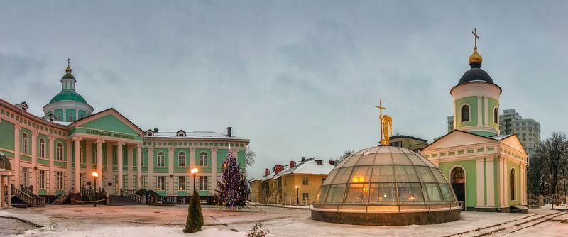 архитектура, белгород, белгородская область, храм, церковь, часовня,  бог , рождество, вечер, россия, вид, всевышний, достопримечательность, зима, история, митрополия , освещение,  память, панорама , святитель, слобода, Свято-Троицкий храм Белгородской Митрополииphoto preview