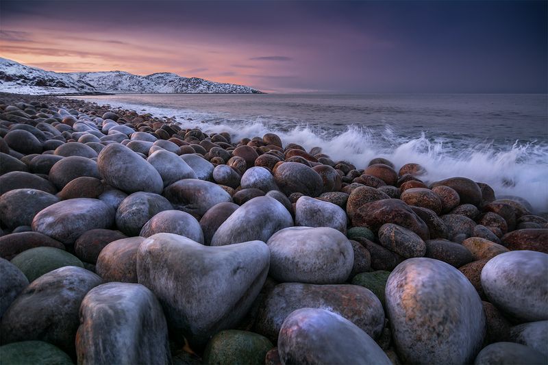 природа, пейзаж, север, кольский, панорама, природа россии, дикая природа, закат, свет, облака, вечер, море, прибой, арктика Сердце океана.photo preview