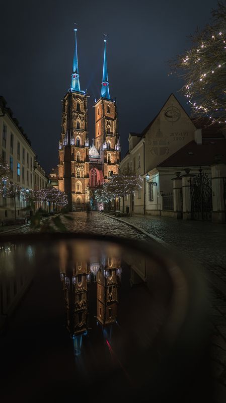 wroclaw, poland, ostrow tumski, night, christmas Ostrów Tumski, Wrocławphoto preview