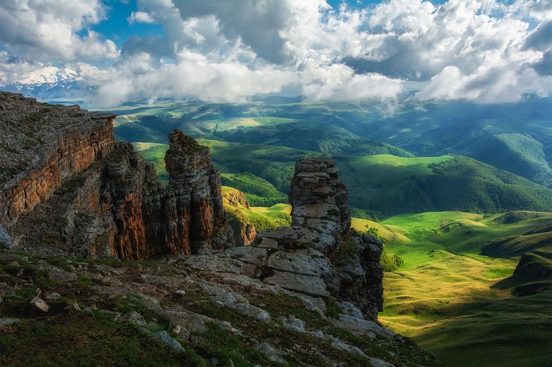 природа, пейзаж, горы, кавказ, природа россии, дикая природа, свет, облака, осень, ***photo preview