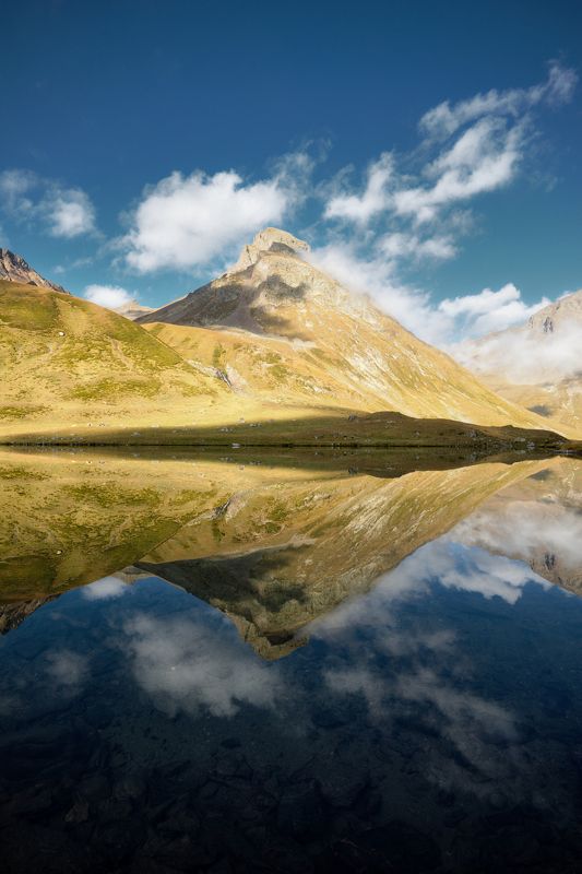 arkhyz, clouds, landscape, chilik, autumn, mirror, reflection, архыз, облака, пейзаж, чилик, осень, зеркало, отражение Бабочкаphoto preview