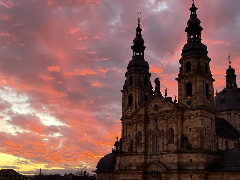 architecture, church, prague, tower, castle, building, cathedral, old, town, europe, city, gothic, sky, religion, history, medieval, landmark, travel, bridge, palace, czech, tourism, night, ancient, romania cathedral of St. Boniface in Fulda Hesse Germanyphoto preview