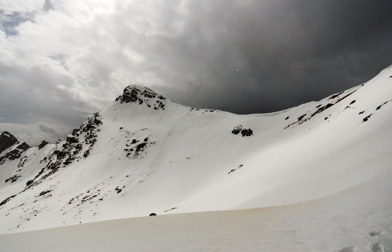 горы, снег, тучи Непогодаphoto preview