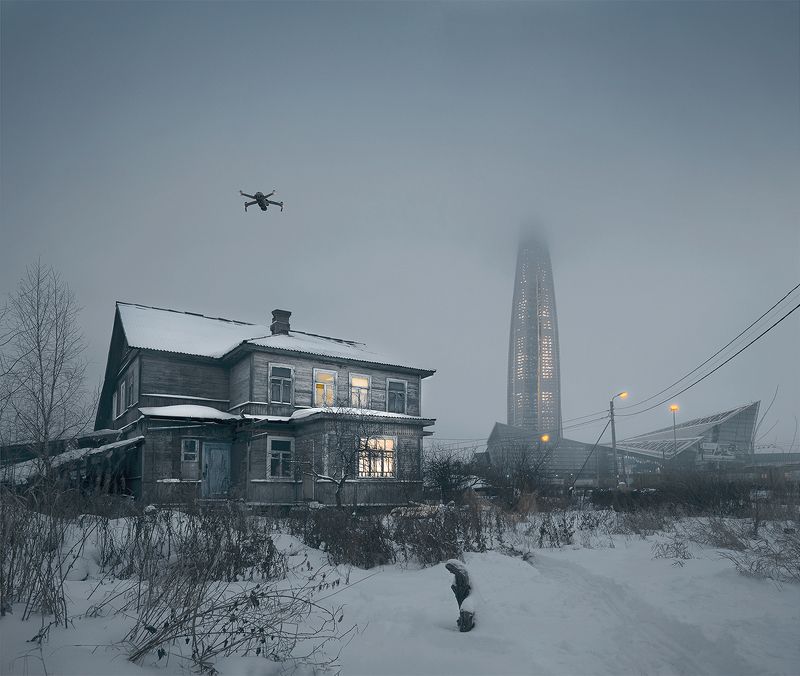 лахта, дом, зима Кибердеревняphoto preview