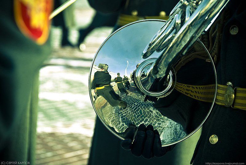 репортаж, оркестр, трубачи, отражение Трубачиphoto preview