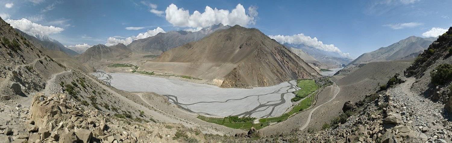 долина реки Калигандаки. Автор: Danil Husainov панорама, природа, путешествия,непал, мустанг, Danil Husainov