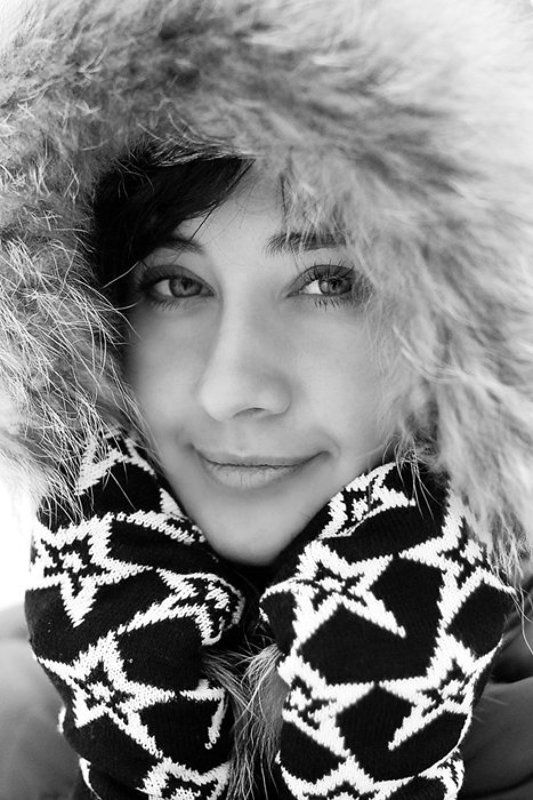 чб, портрет, девушка, зимнее Люсяphoto preview