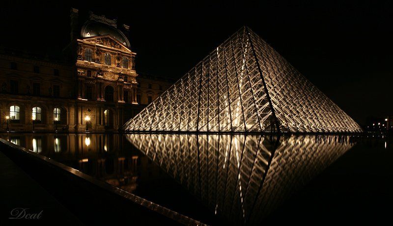 франция, париж, лувр, ночь, пирамида, утопающее, сияние Утопающее сияние Парижаphoto preview