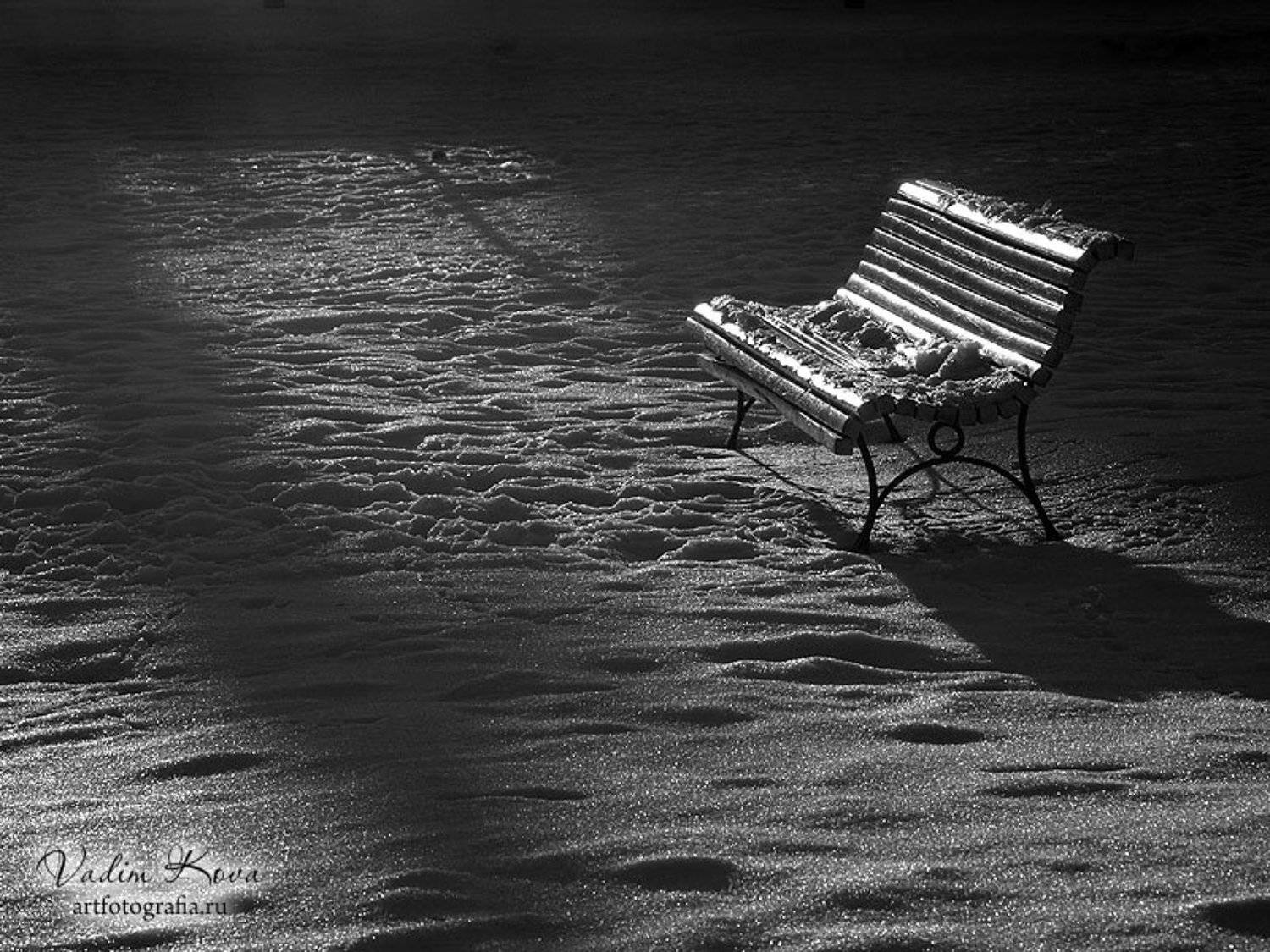 лавочка, снег, зима, одиночество, фактура, Vadik