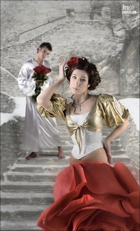 девушка, сказочка, розы Ждет своего принца..photo preview