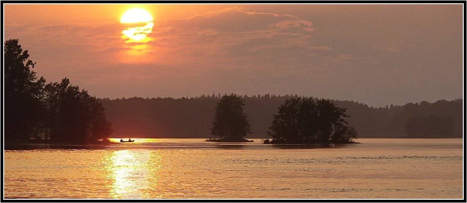 природа, рыбалка, пейзаж, закат, река, вуокса, Михаил Андриеску