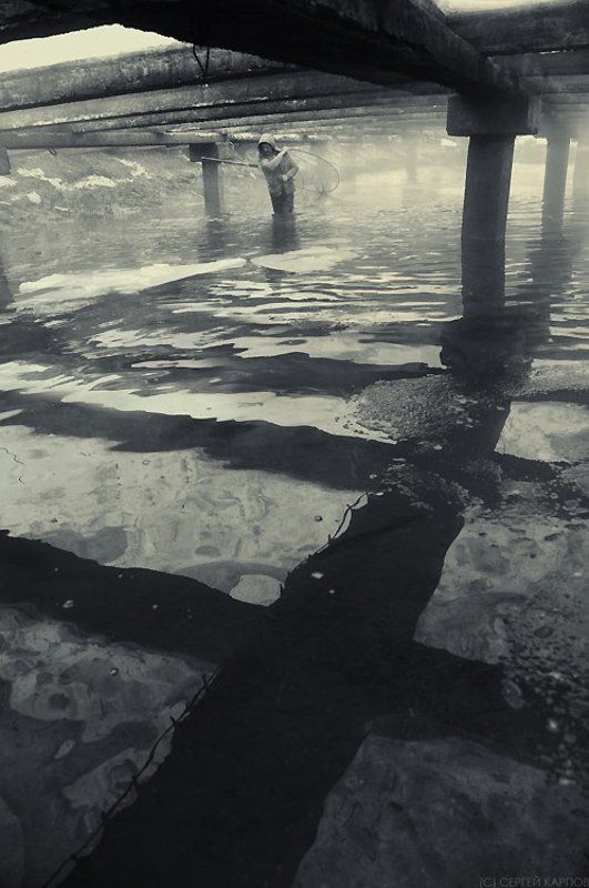 рыбак, крест, тени, вода Рыбацкий крестphoto preview