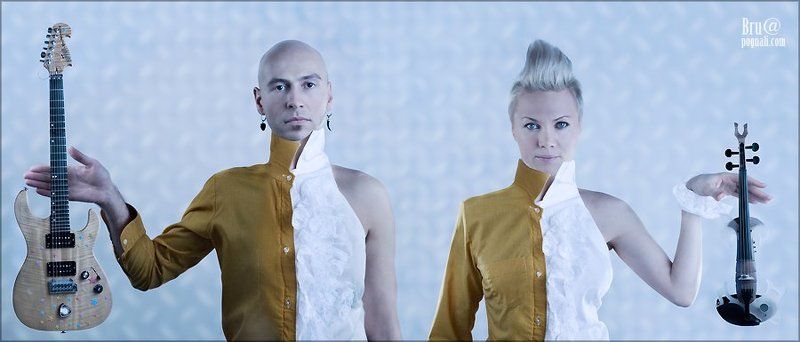 музыканты, гитара, скрипка Раздвоение личностей.photo preview