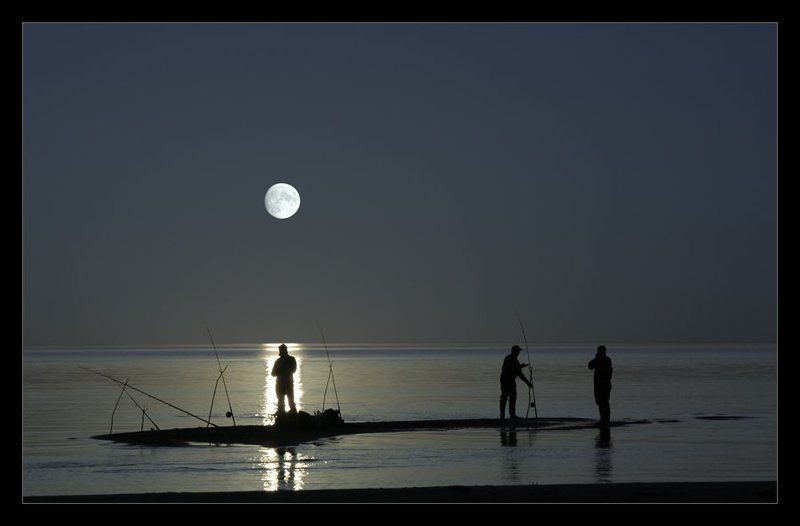 moon, луна, рыбаки, море Moonlight Fishingphoto preview