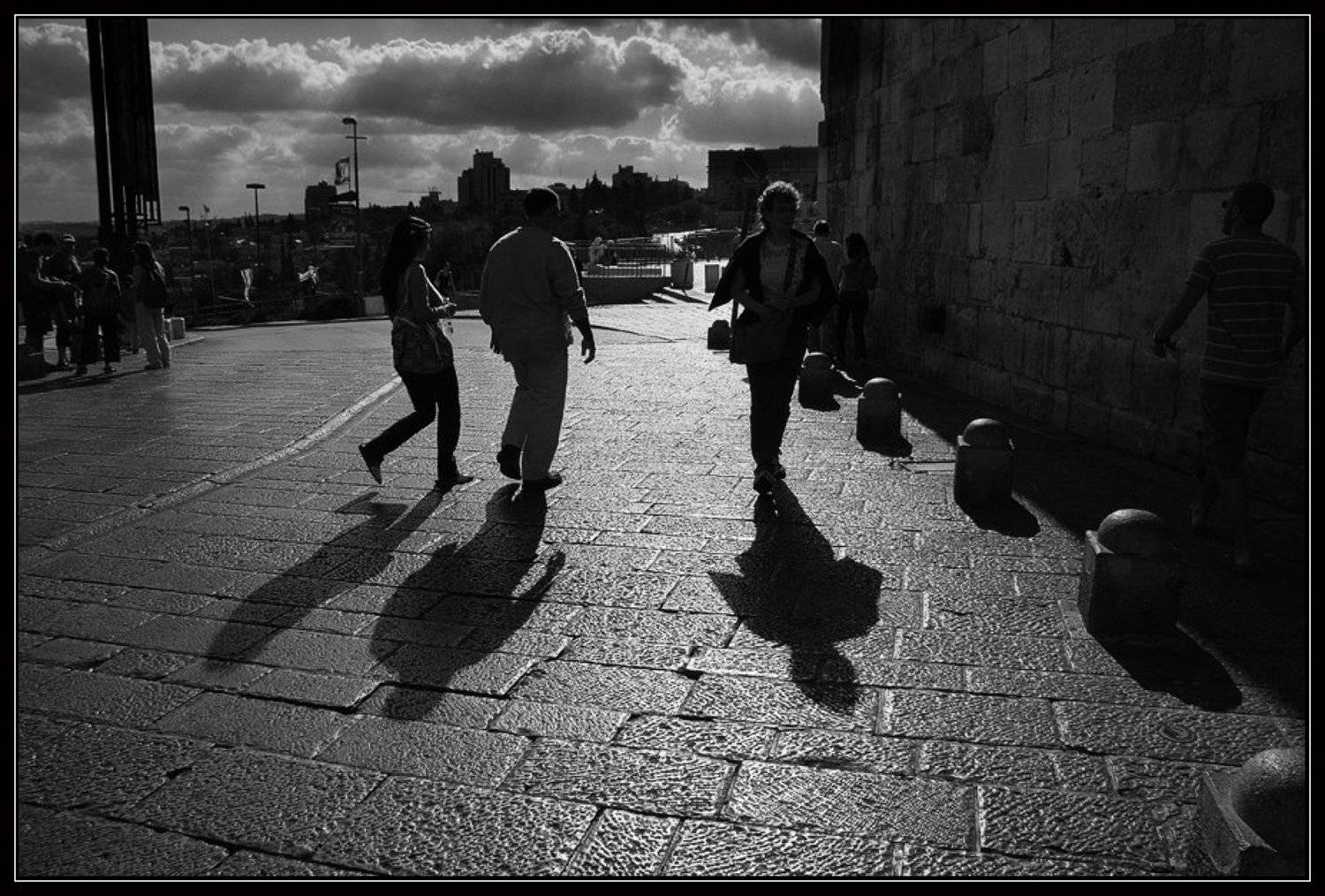 иерусалим, яфские, ворота, камень, мостовая, облака, тени, израиль, город, Bobsfog