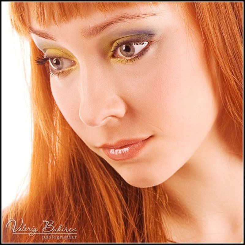 рыжая, глаза, губы photo preview