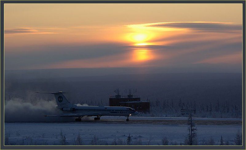 закат,самолёт,якутия Вечерний рейсphoto preview