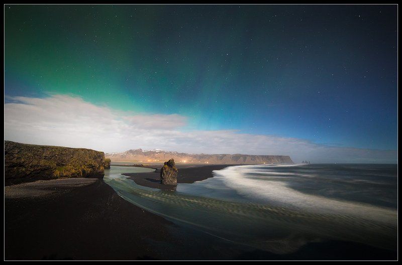 Северное Сияние при полной Луне. Апрель.photo preview