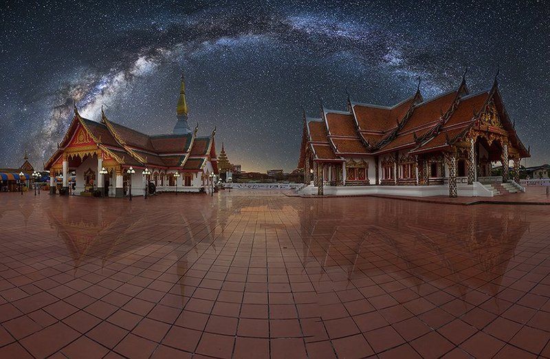 Hilight, Milkyway, Sakonnakhon, Shadow, Stars, Temple, Thailand Prasart ChearngchumSakonnakhonphoto preview
