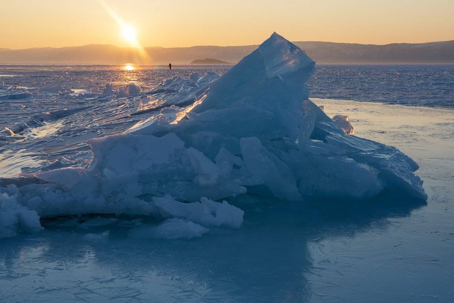Байкал, Вечер, Закат, Зима, Лед, Солнце, Екатерина (PhotoJourneys.ru) Васягина