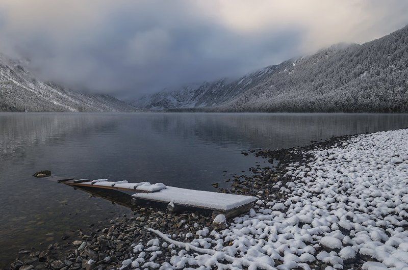 Алтай, Горный алтай, Горный алтайx  Горыx  Озероx  Ос, Горы, Катунский хребет, Мультинские озера, Небо, Озеро, Осень, Отражение, Панорама, Пейзаж, Природа, Путешествие, Снег, Туризм Снежный сентябрьphoto preview