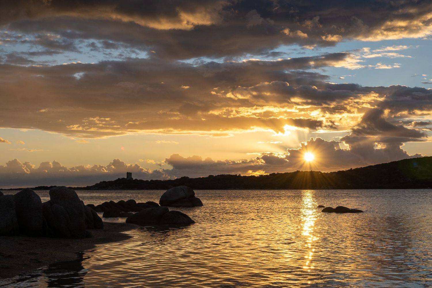Sunset Figari Beach. Автор: Sibé sunset; landscape; sea; corsica; france; south corse; seascape tranquility, Sibé