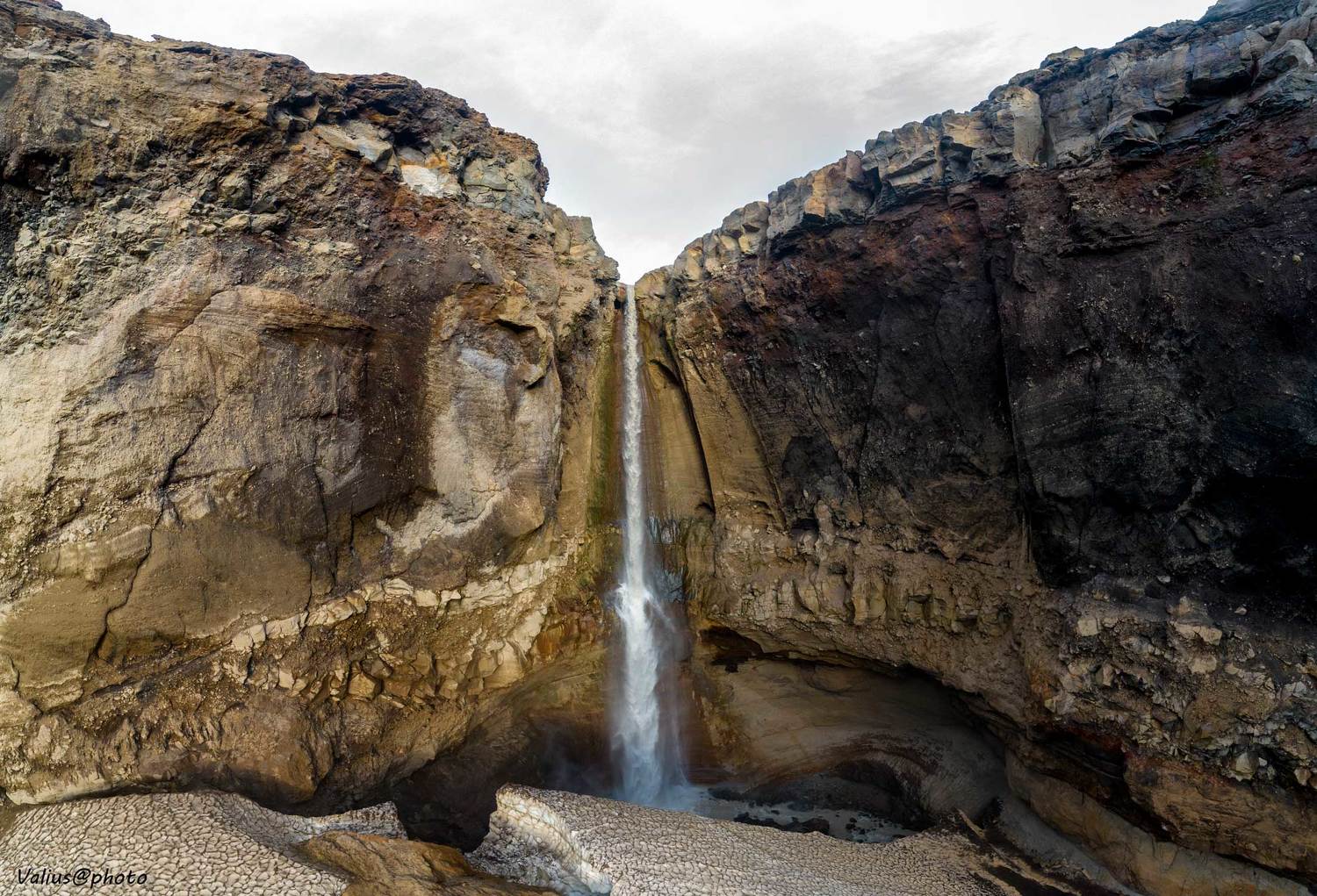 Каньон и водопад Опасный. Автор: Valius вулкан, volcano, dronophoto, airphoto, valius kamchatka, камчатка, путешествие, пейзаж, landscape, nature, russia, photo, Valius