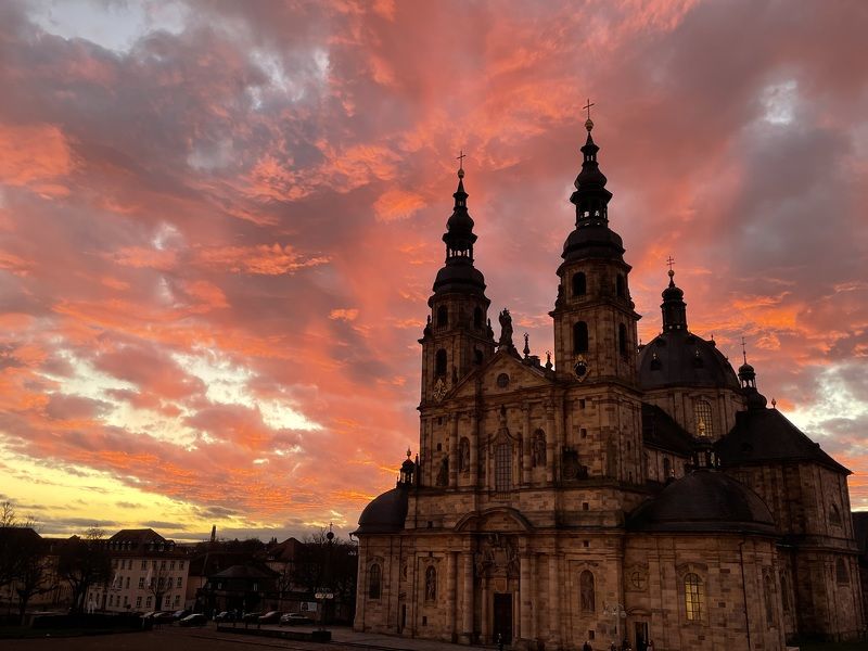 architecture, church, prague, tower, castle, building, cathedral, old, town, europe, city, gothic, sky, religion, history, medieval, landmark, travel, bridge, palace, czech, tourism, night, ancient, romania cathedral of St. Boniface in Fulda Hesse Germanyphoto preview
