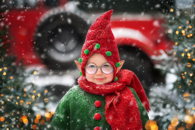 рождество, детскийпортрет, портрет, сказка, сказочныйпортрет Помощница Сантыphoto preview