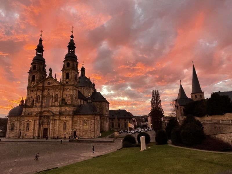 architecture, church, prague, tower, castle, building, cathedral, old, town, europe, city, gothic, sky, religion, history, medieval, landmark, travel, bridge, palace, czech, tourism, night, ancient, romania cathedral of St. Boniface in Fulda Hesse Germanyphoto preview