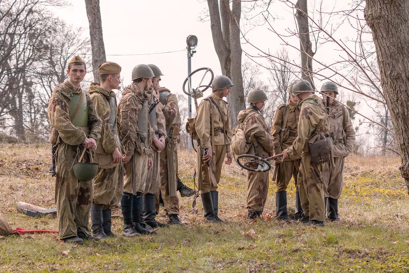 солдат, 1945, Военно-историческая, реконструкция, Штурм, Кёнигсберг, Форт, 11,  Дёнхофф, Россия, Калининград, Германия, Восточная Пруссия, 18 апреля, 2021, история, представление, армия «Сапёры»photo preview