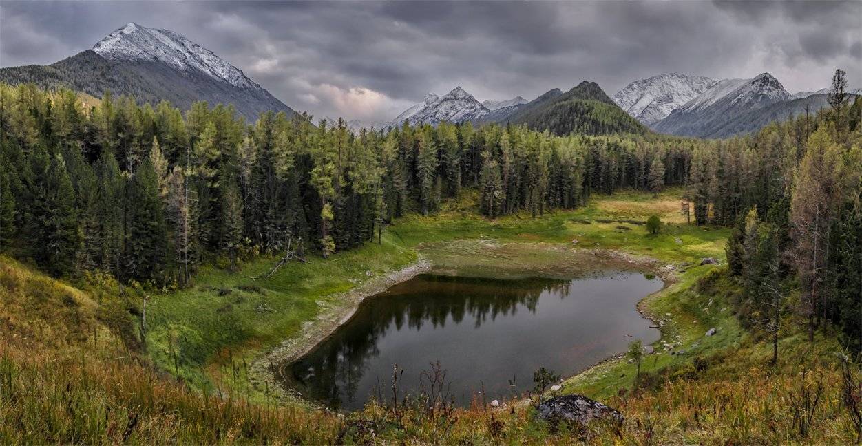 Алтай, Горный алтай, Горы, Катунский хребет, Лес, Небо, Озеро, Осень, Путешествия, Сибирь, Туризм, Альберт Беляев