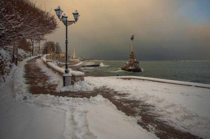 крым, севастополь, зима, crimea, landscape,  городской пейзаж, морской пейзаж В Севастополе холода...photo preview