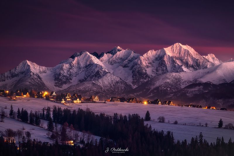 mountains, tatras, tatry, sunset, blue hour, contrasts, snow, winter After sunsetphoto preview