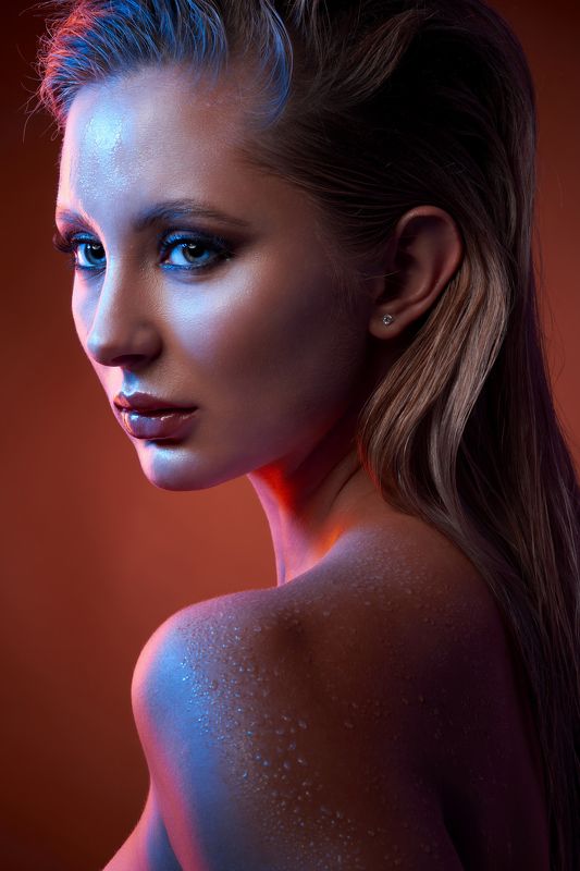 woman, portrait, girl, red, makeup, closeup, fashion, fashionable, cute, attractive, face Dashaphoto preview