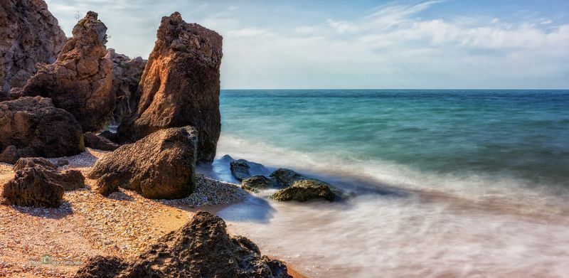 природный парк караларский, генеральские пляжи, азовское море, валуны, истуканы, рифы,керченский полуостров,  путешествие на автомобиле, путешествие дикарём,  пляж, панорама, ракушки, крым, дикий пляж, вид,  paradise В бухте Александра Новикова фото превью