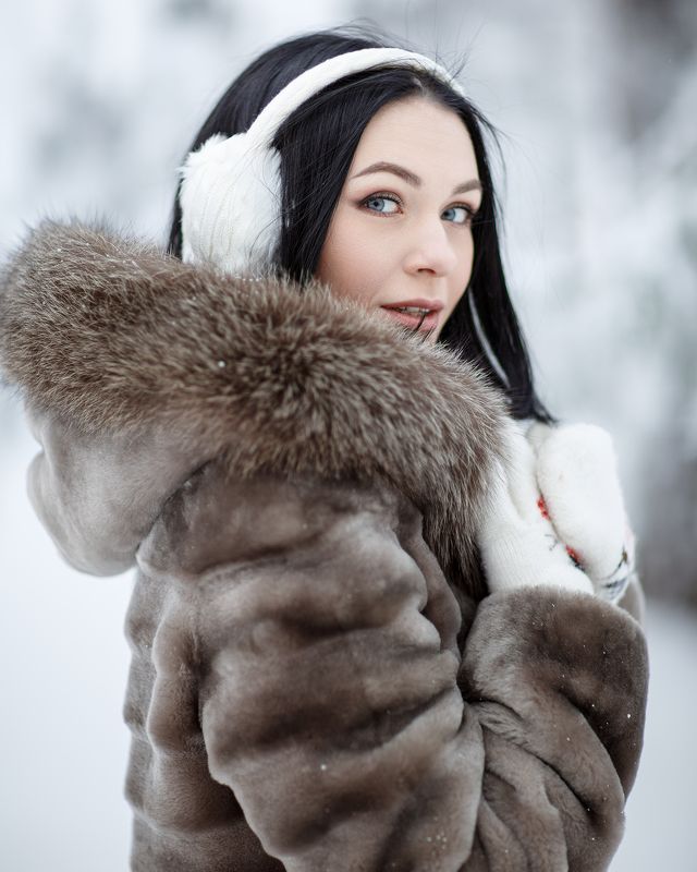 зима, зимний портрет, женский портрет, Катяphoto preview