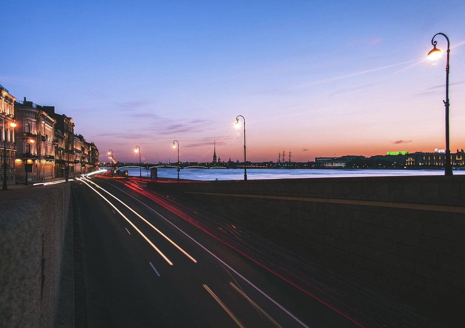 Motion. Автор: Рустем Галямов Saint-Petersburg, Spb, Вечер, Движение, Небо, Нева, Огни, Санкт-петербург, Спб, Рустем Галямов