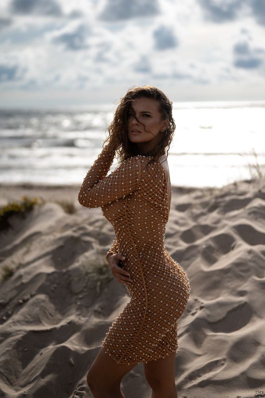 summer, portrait, people, woman, style, nikon, sea, sand, beauty, dress summer sadnessphoto preview