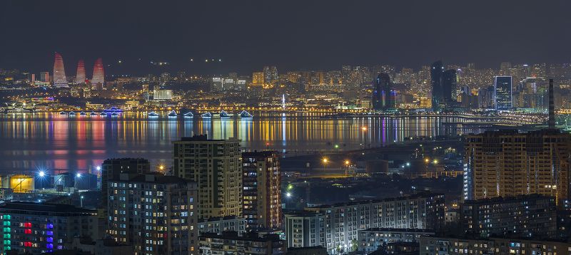 город,архитектура,cityscape,night Огни города Бакуphoto preview