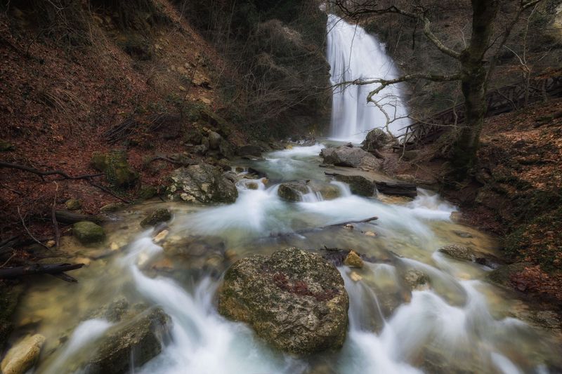 пейзаж, горы, море, крым природа россии, водопад Водопад в Крымуphoto preview