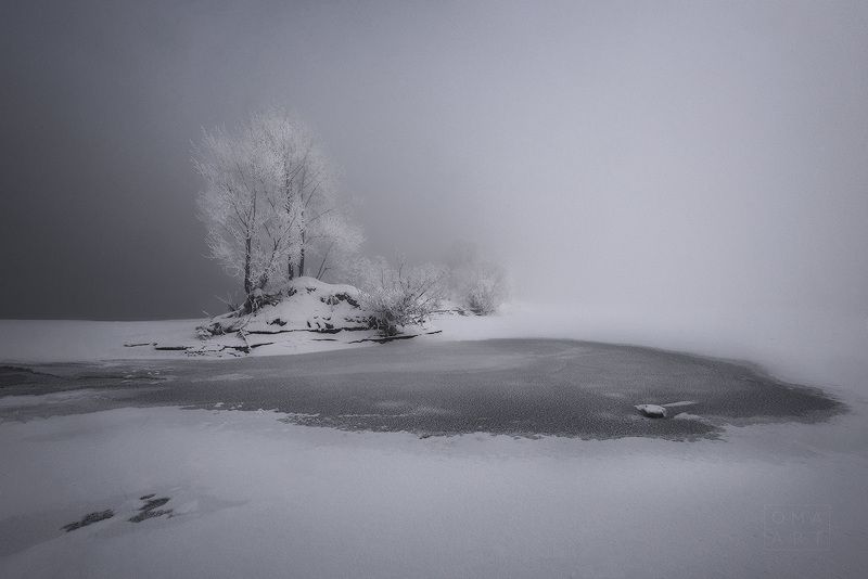 зима, енисей, туман, мороз, сибирь, остров, красноярский край, додоново, железногорск photo preview