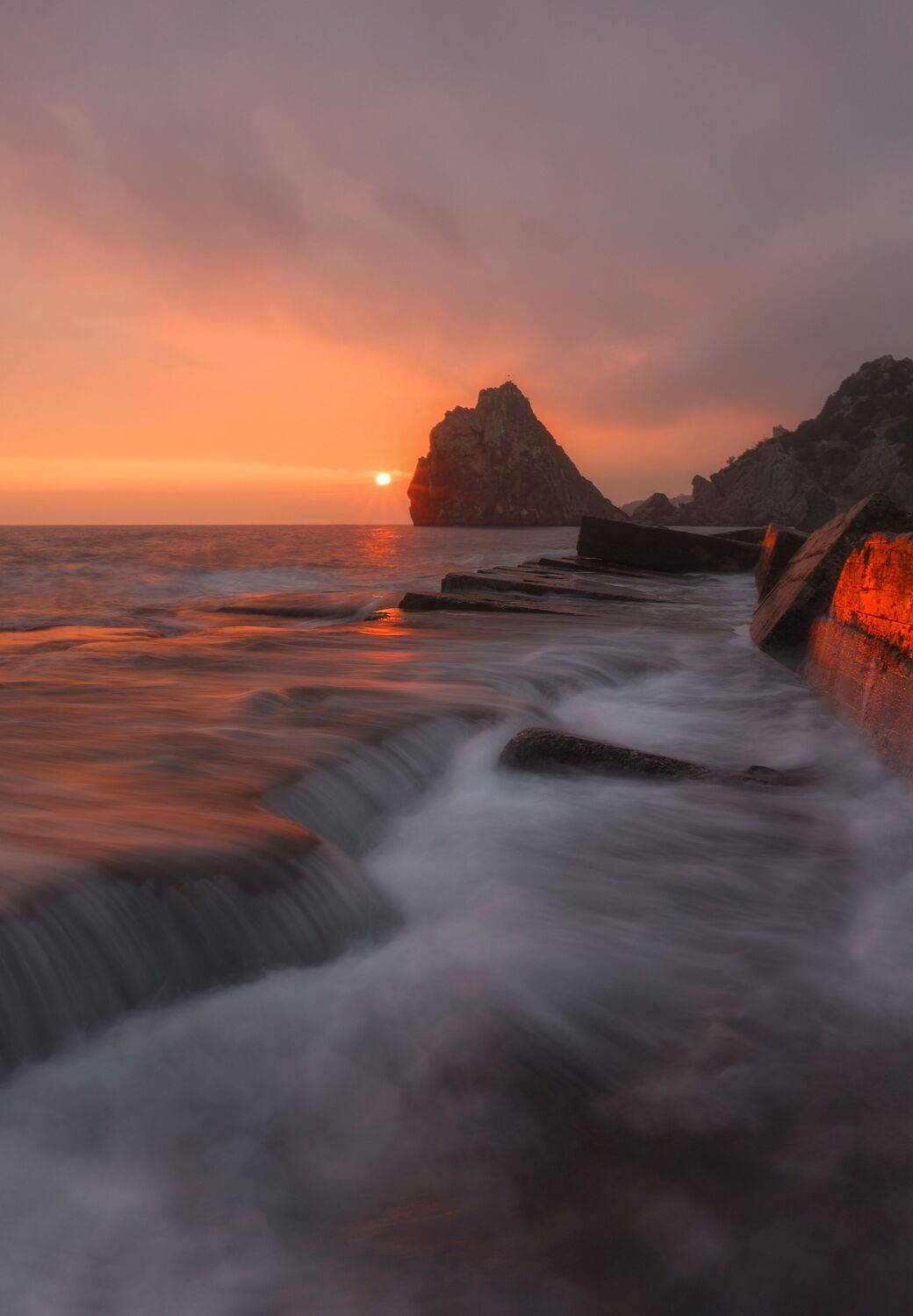 море, закат, пейзаж, симеиз, крым, вечер, зима, crimea, landscape, sunset, sea, Екатерина Дмитренко