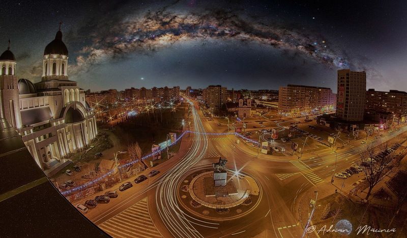 arhitecture, night Moldavian cityphoto preview