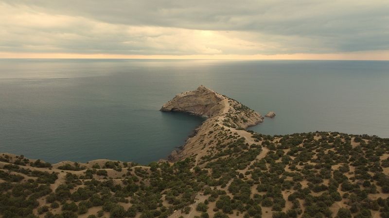 sea, horizon, coast, morning, mountain, rock, landscape, nature, cape Kapchikphoto preview